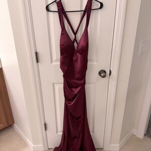 B Darlin Deep Red Backless Dress